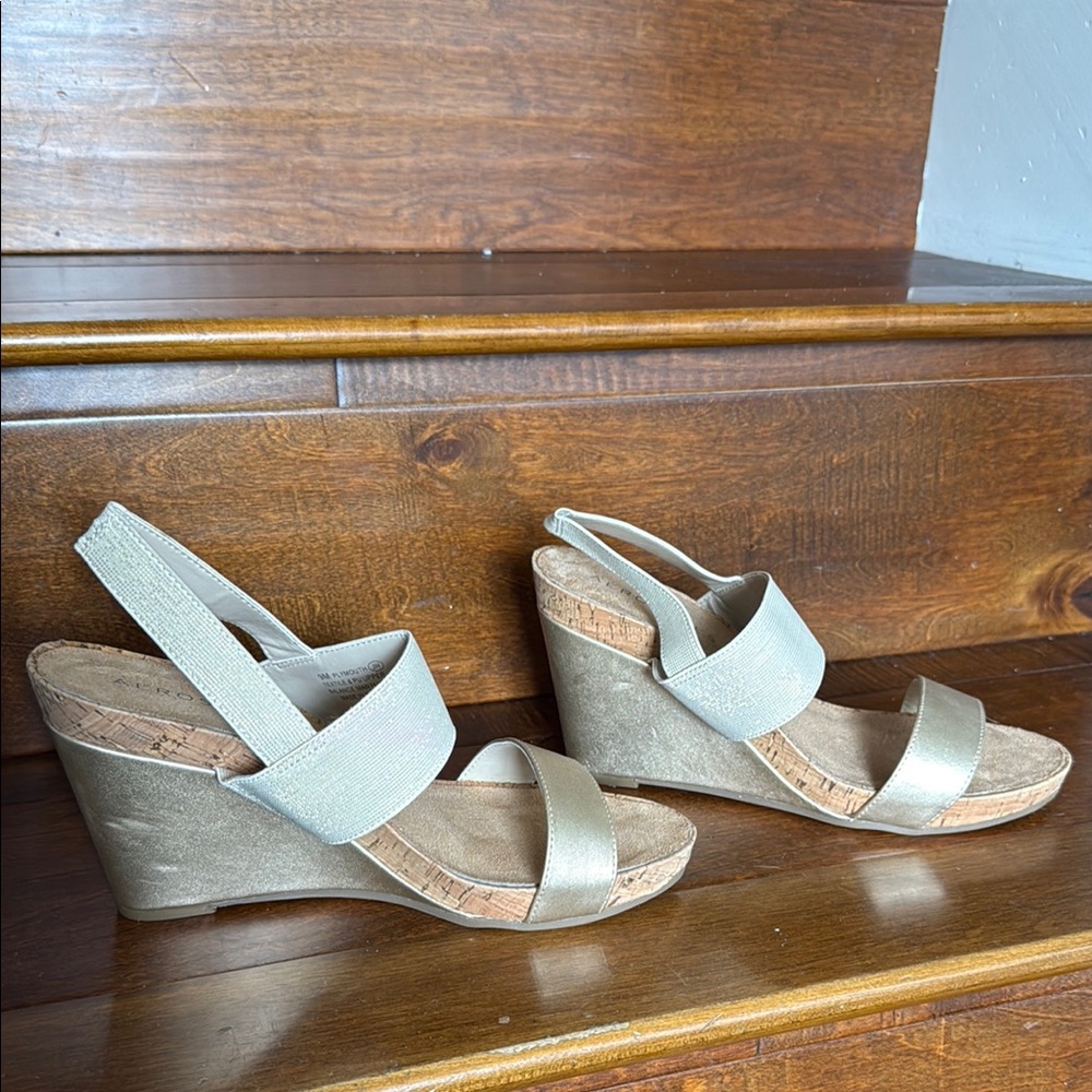 Gold Wedge Sandals
